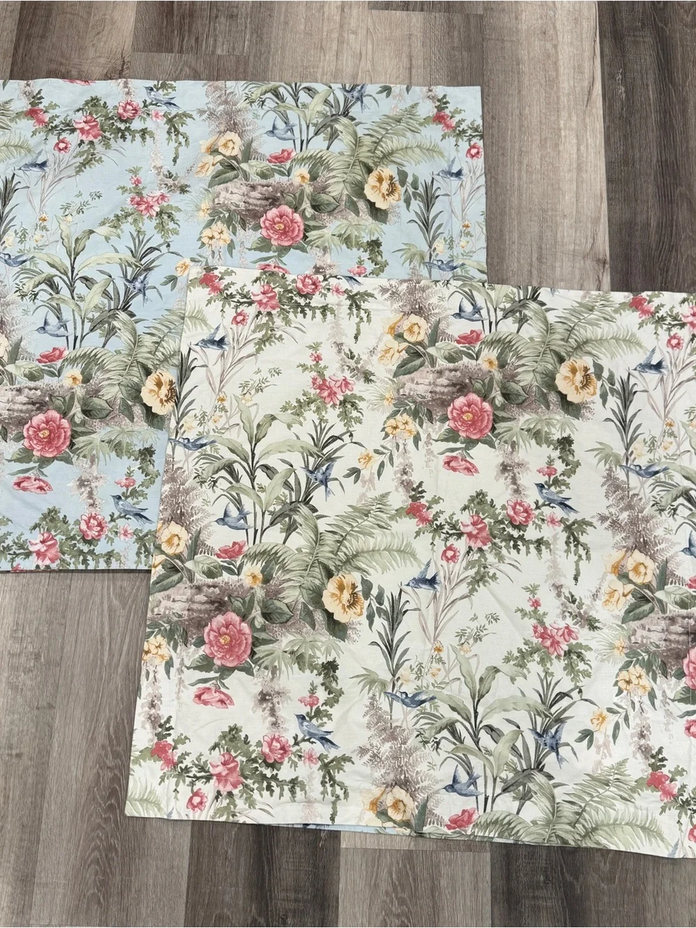 Pottery Barn Marlena Floral Botanical Euro Pillow Covers Cotton Traditional